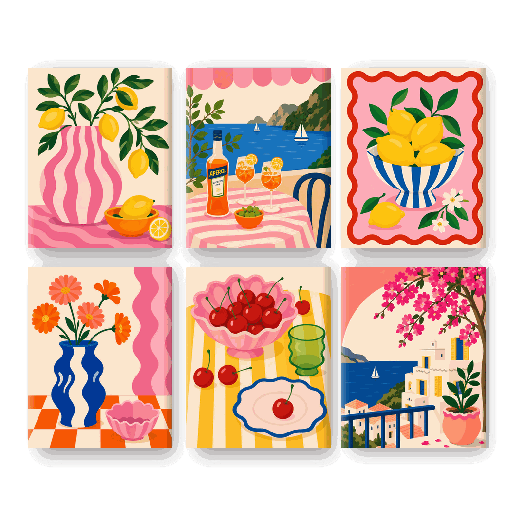 6 Mini-tableaux - Ensemble Citronnier - Peinture par numéros