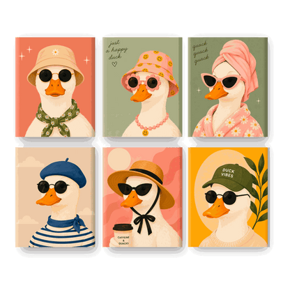 6 Mini Paintings - Funky Duck Set- Paint by Numbers