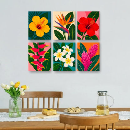 6 Mini Paintings - Hibiscus Set