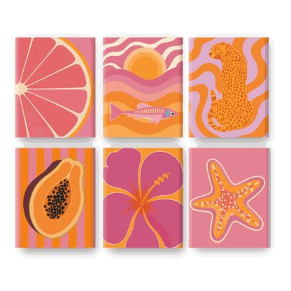 6 Mini Paintings - Hot Tropic Set- Paint by Numbers