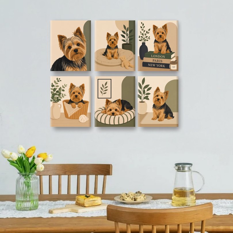 6 Minitavlor - Yorkie Set