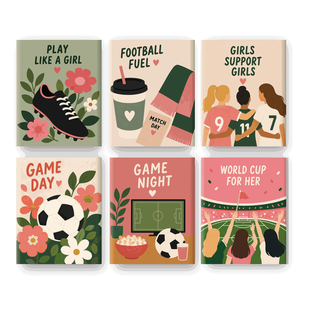 6 Mini-tableaux - Set Fille Football - Peinture par numéros