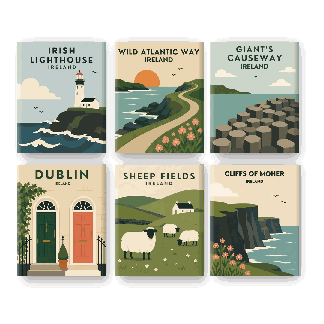 6 Mini Quadri - Irish Lighthouse Set- Dipingi con i numeri