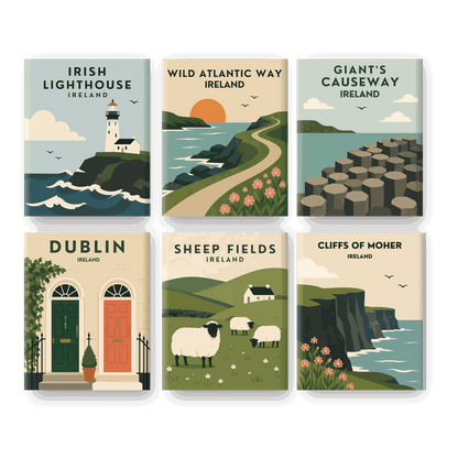 6 Mini Quadri - Irish Lighthouse Set- Dipingi con i numeri