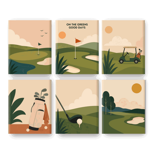 6 Mini Paintings - Golf Course Set- Paint by Numbers