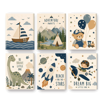 6 Mini Paintings - Little Sailboat Set
