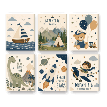 6 Mini Paintings - Little Sailboat Set- Paint by Numbers