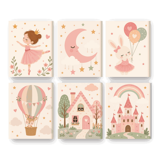 6 Mini Paintings - Little Ballerina Set- Paint by Numbers
