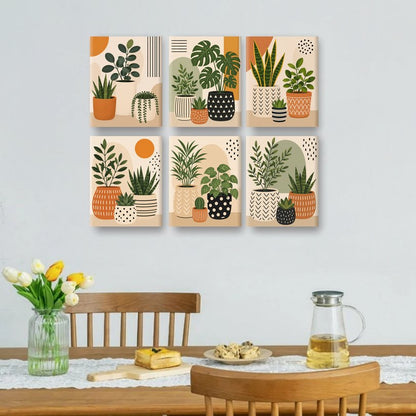 6 Mini Paintings - Plant Trio Set