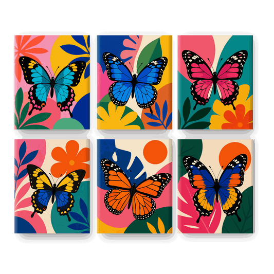 6 Mini Paintings - Tropical Butterfly Set- Paint by Numbers