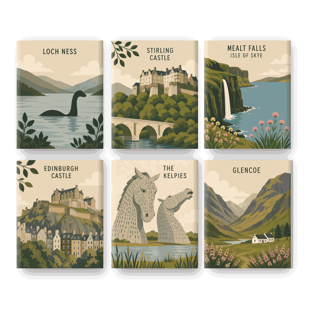 6 Mini Paintings - Loch Ness Set- Paint by Numbers
