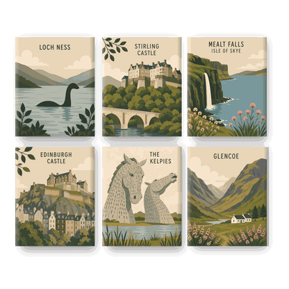 6 Mini Paintings - Loch Ness Set- Paint by Numbers