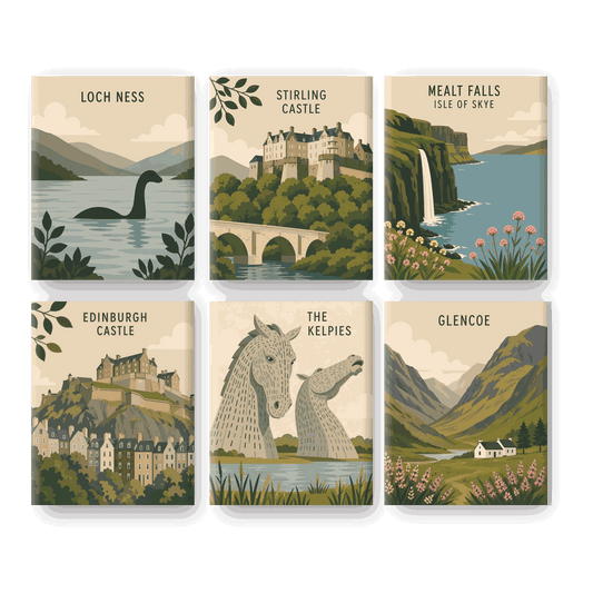 6 Mini Paintings - Loch Ness Set- Paint by Numbers