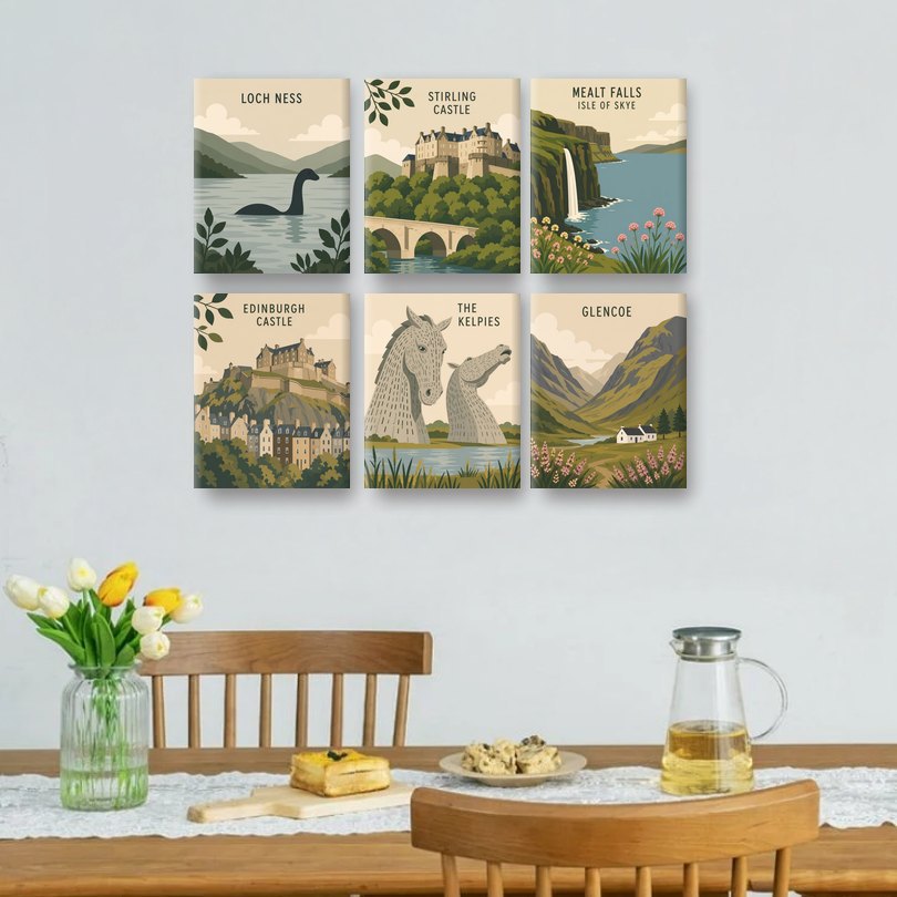 6 Mini Paintings - Loch Ness Set