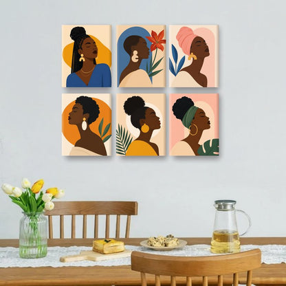 6 minicuadros - Set de Rastas Doradas