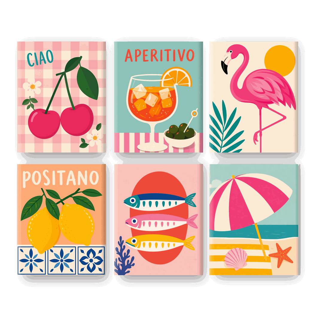 6 minitaulua - Ciao Cherries -setti - Numeromaalaus