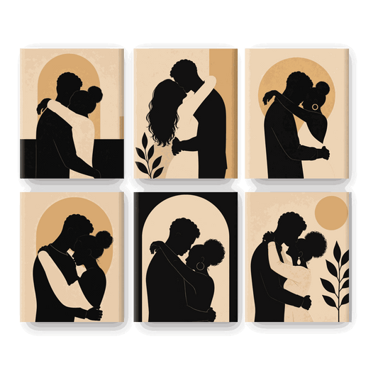 6 Mini-tableaux - Amour Embrace Ensemble- Peinture à numéros