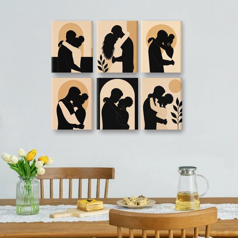 6 Minitavlor - Love Embrace-paket