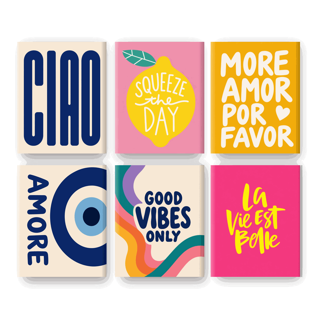 6 Mini Paintings - Good Vibes Only Set- Paint by Numbers