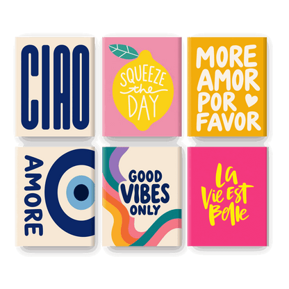6 Mini Paintings - Good Vibes Only Set- Paint by Numbers