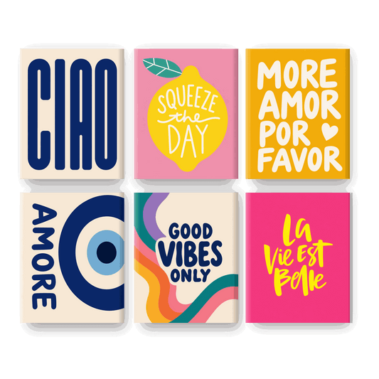 6 Mini Paintings - Good Vibes Only Set- Paint by Numbers