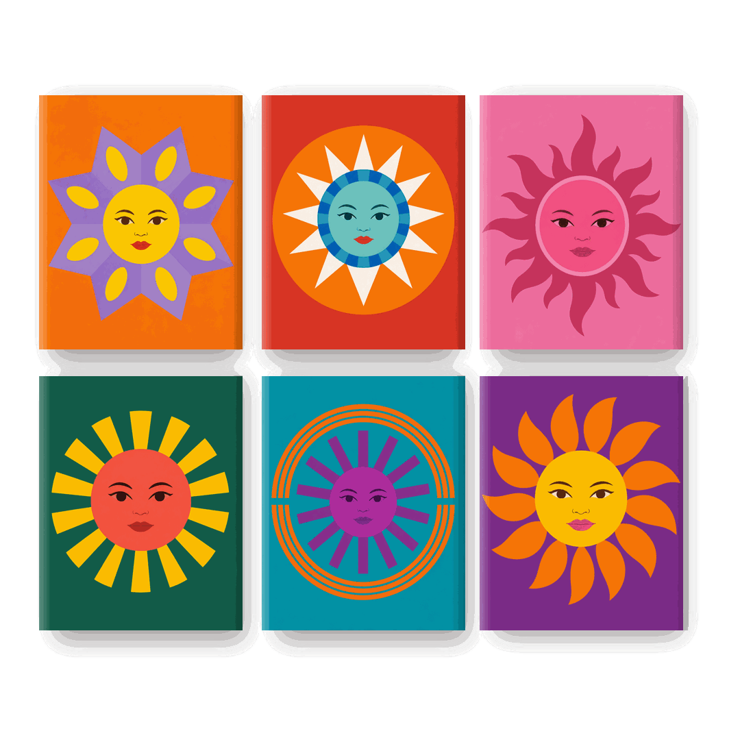 6 Mini Paintings - Sunny Set- Paint by Numbers
