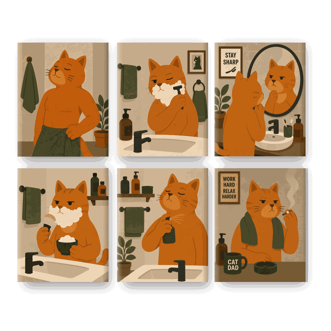 6 Mini Paintings - Cat Dad Set- Paint by Numbers