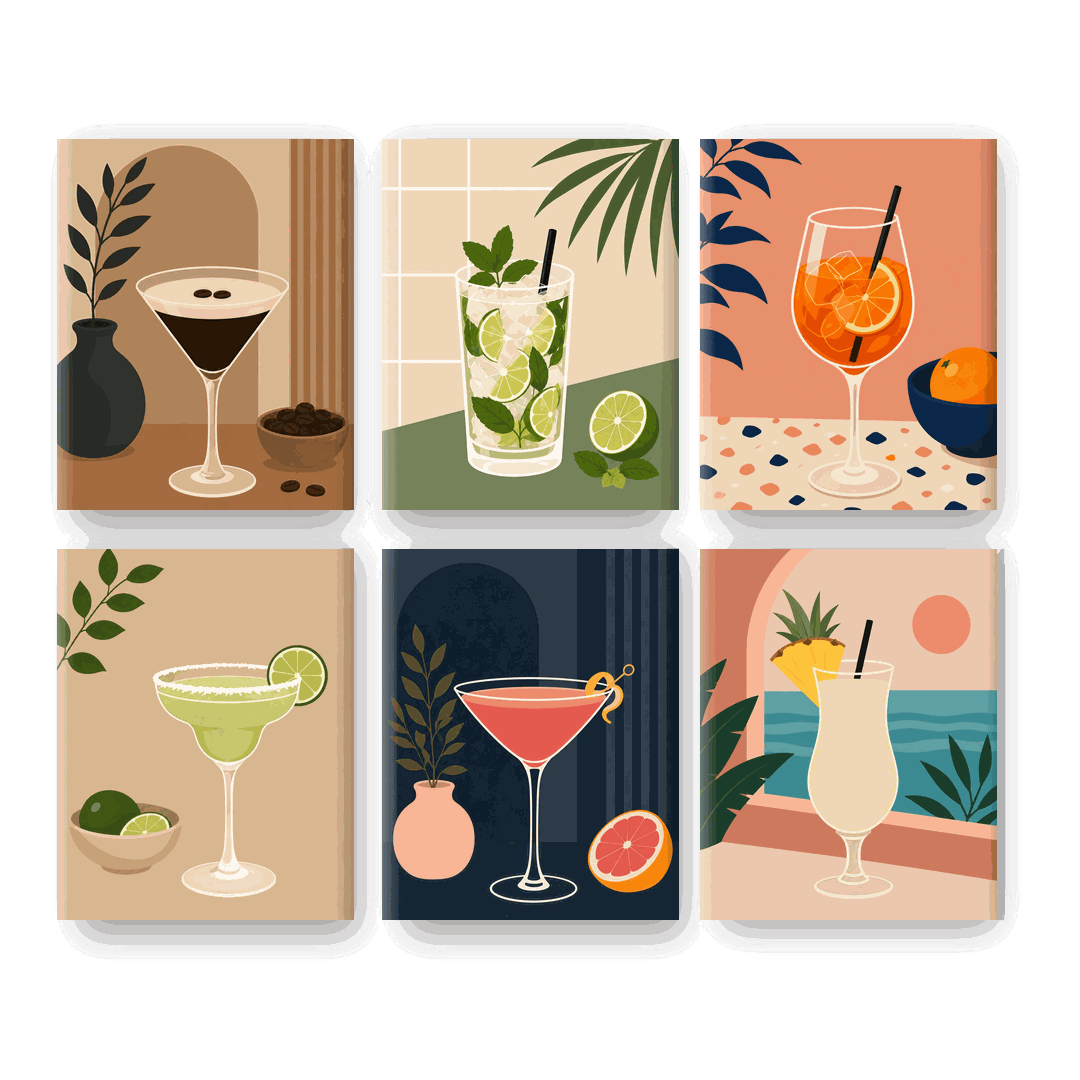 6 Mini Quadri - Spritz O_Clock Set- Dipingi con i numeri