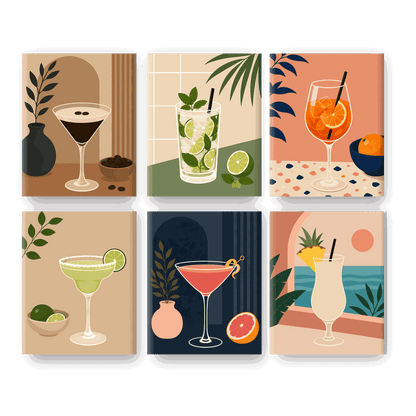 6 Mini Quadri - Spritz O_Clock Set- Dipingi con i numeri