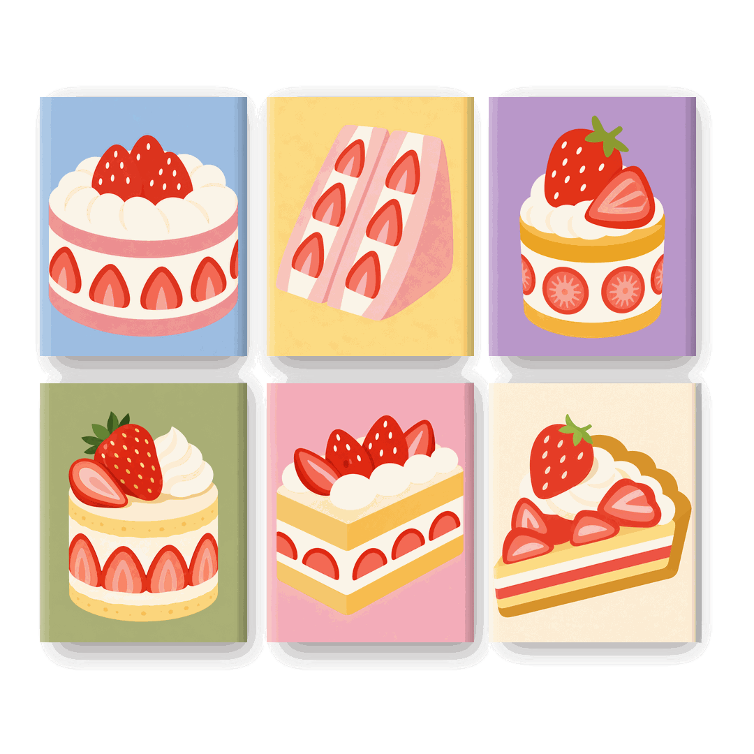 6 Mini Paintings - Berry Bakery Set- Paint by Numbers