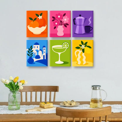 6 Mini Paintings - Colorful Vibes Set