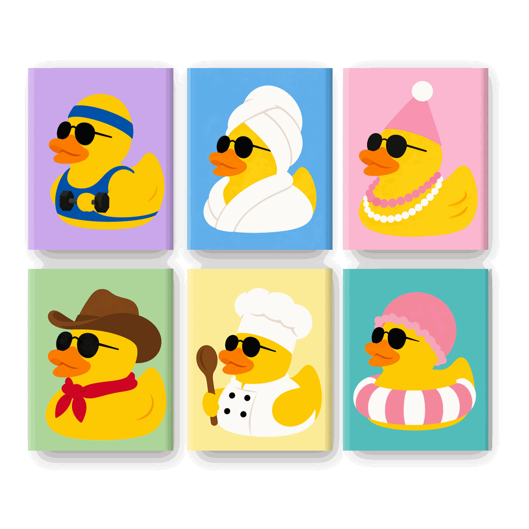 6 Mini Paintings - Duck Party Set- Paint by Numbers