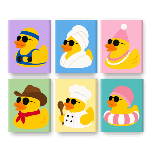 6 Mini Paintings - Duck Party Set- Paint by Numbers