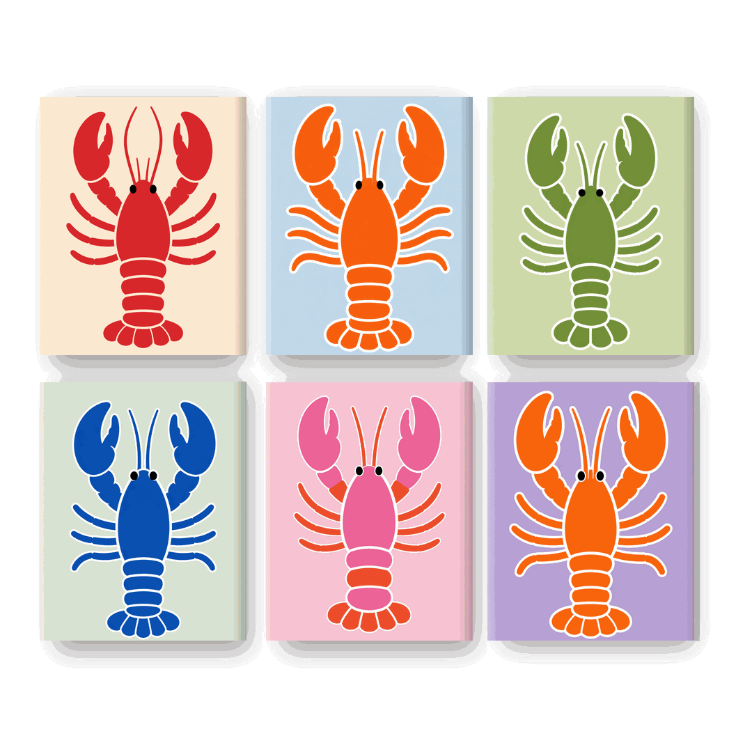 6 Mini Paintings - Lobster Set- Paint by Numbers