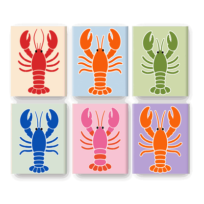6 Mini Paintings - Lobster Set- Paint by Numbers