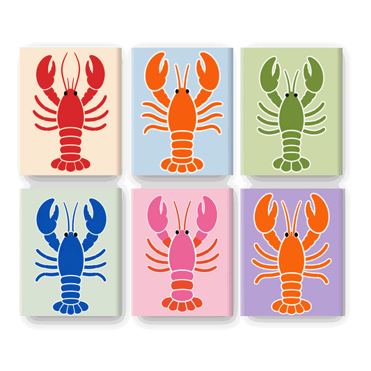 6 Mini Paintings - Lobster Set- Paint by Numbers