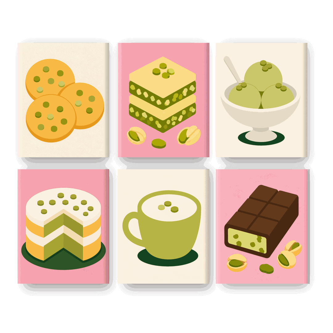 6 Mini Paintings - Pistachio Set- Paint by Numbers