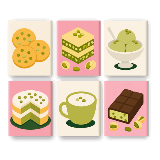 6 Mini Paintings - Pistachio Set- Paint by Numbers