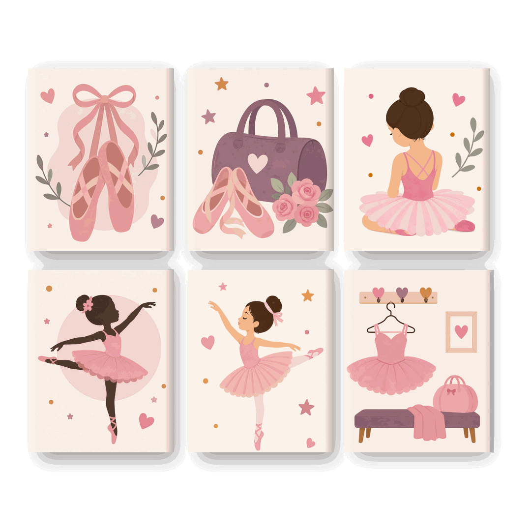 6 Mini Paintings - Ballet Girls Set- Paint by Numbers
