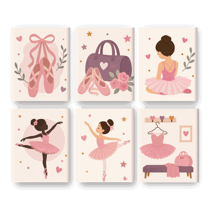 6 Mini Paintings - Ballet Girls Set- Paint by Numbers
