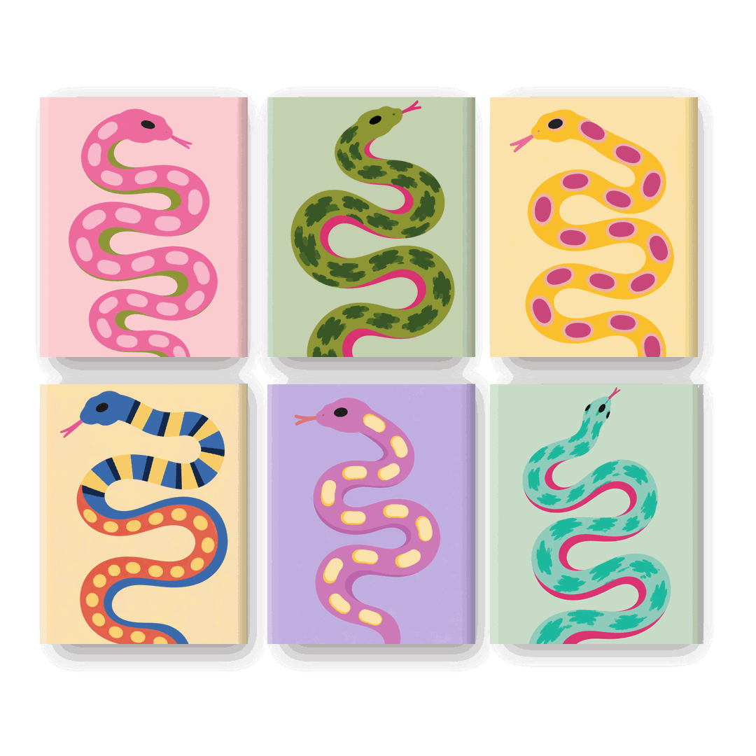 6 Mini Paintings - Serpent Parade Set- Paint by Numbers