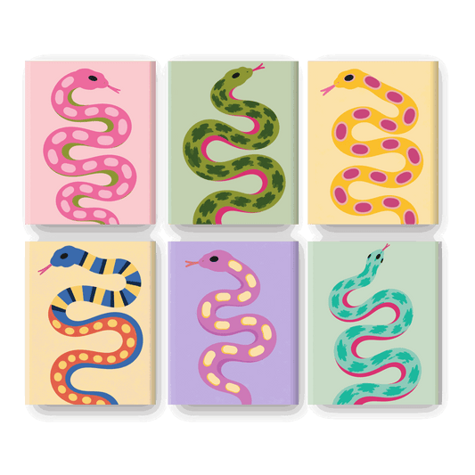 6 Mini Paintings - Serpent Parade Set- Paint by Numbers
