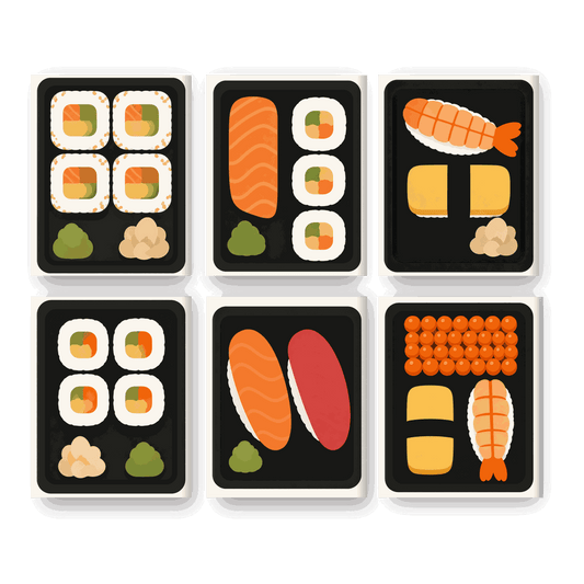 6 Mini Paintings - Sushi Take Away Set- Paint by Numbers