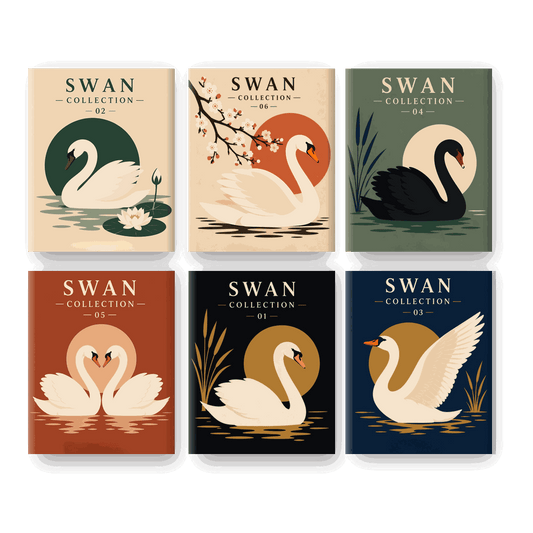 6 Mini Paintings - Swan Set