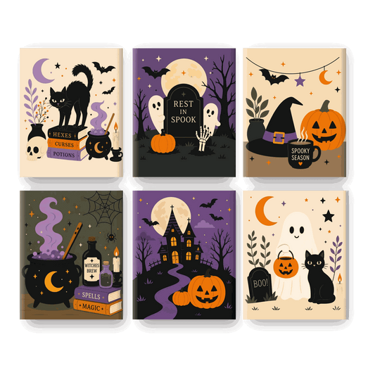 6 Mini Paintings - Witches Kitchen Set - Paint by numbers