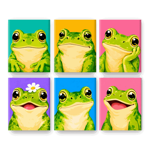 6 Mini Paintings - Happy Frog Set