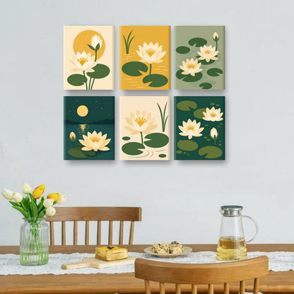 6 Mini Paintings - Lotus Set