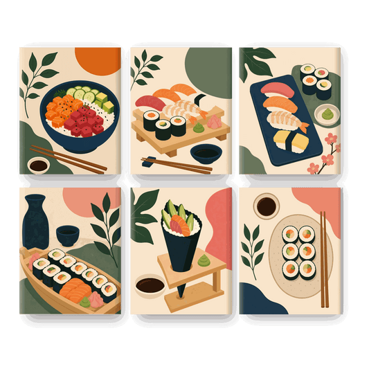 6 Mini Paintings - Poke Bowl Set