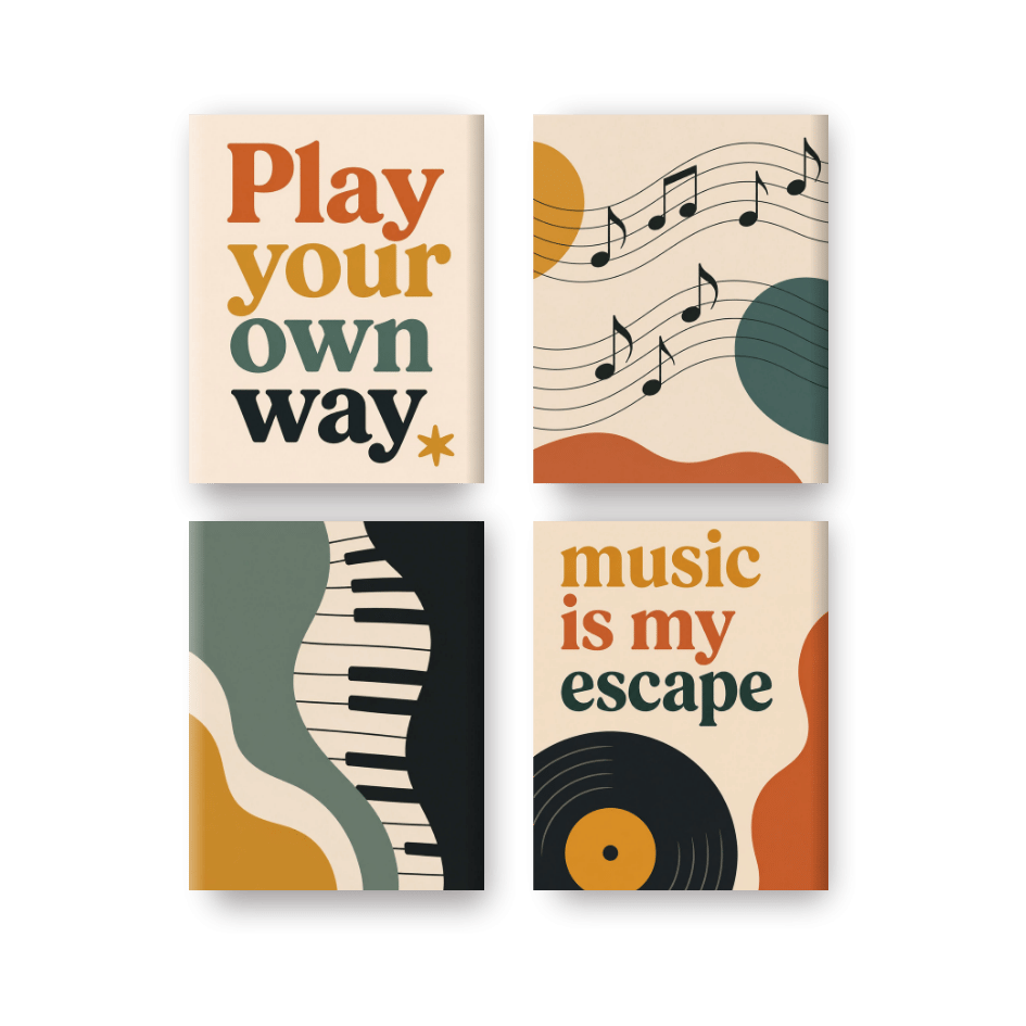 4 Mini Paintings - Music Set- Paint by Numbers