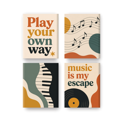 4 Mini Paintings - Music Set- Paint by Numbers